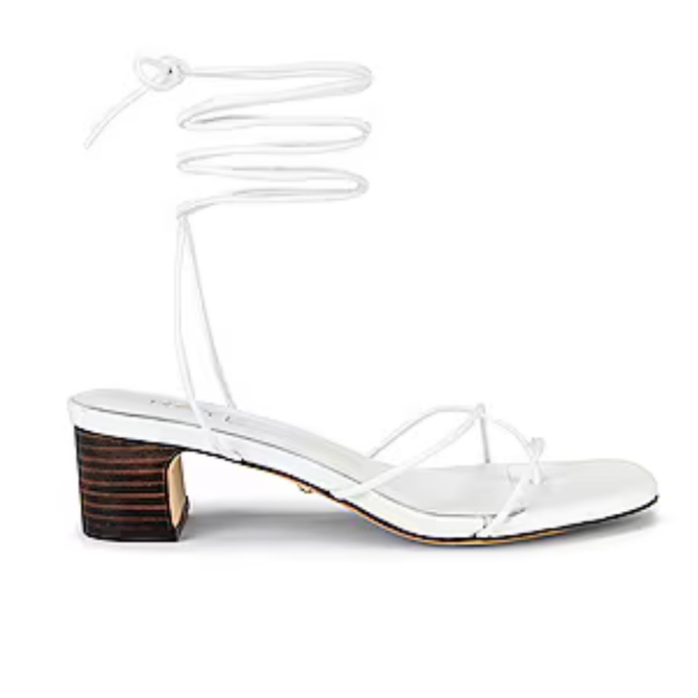Revolve Raye The Label Talia Heel Sandals Strappy Ankle Tie White Size 8